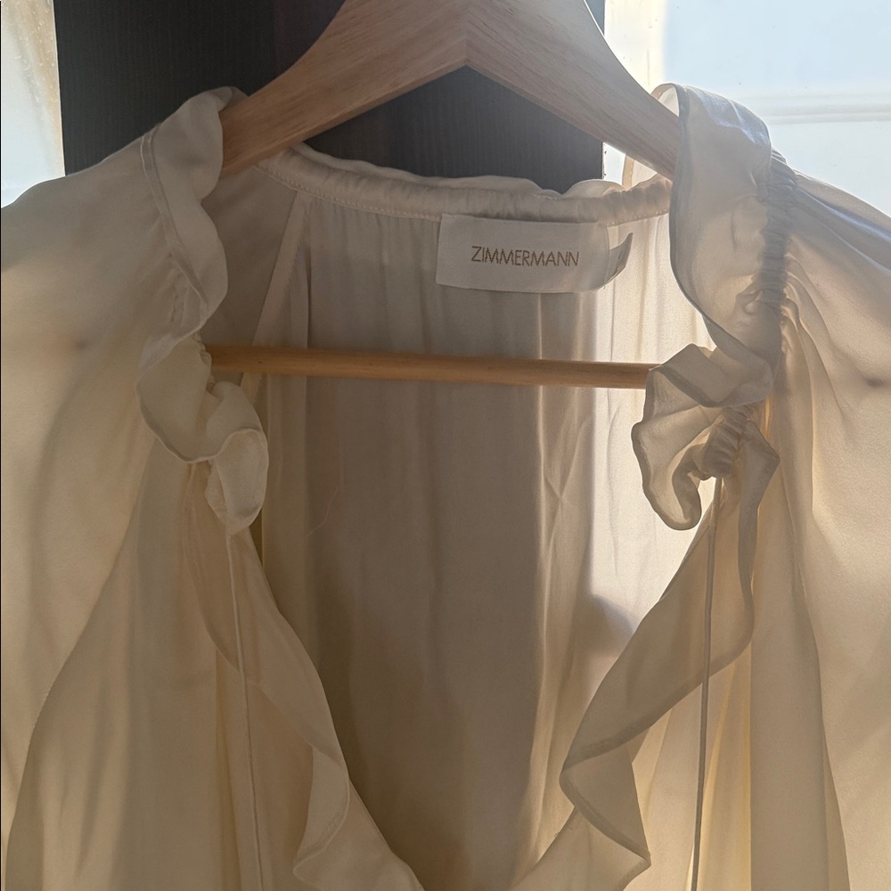 Zimmermann Cream Ruffled Blouse - Picture 5 of 8